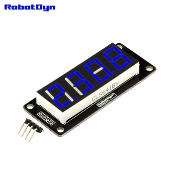 

4-Digit LED 0.56" Display Tube BLUE (decimal), 7-segments, TM1637, disp. size 50x19mm