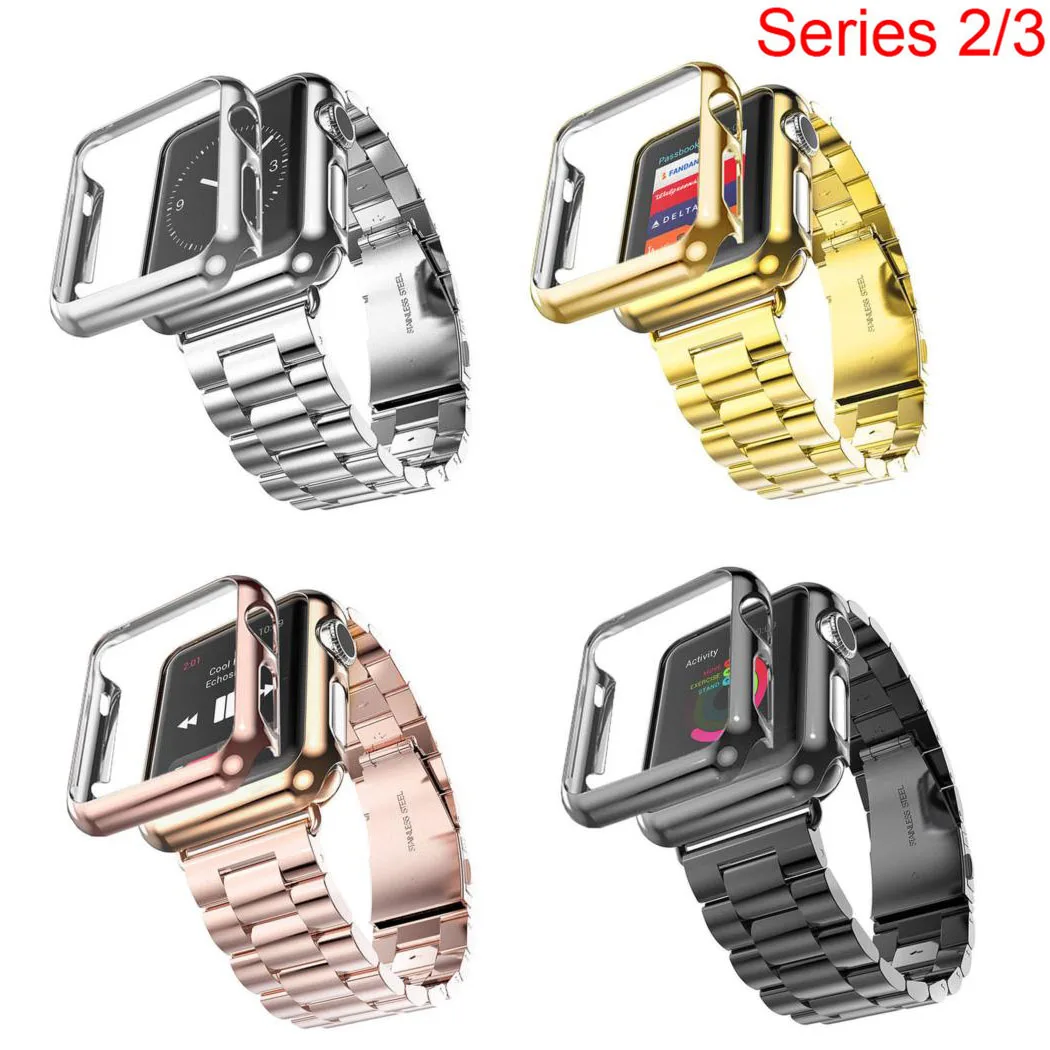 3 Points Stainless Steel Watch Band for Apple Watch Series 2 Series 3 Band Bumper Case Cover for iWatch 42mm 38mm Wristband apple-bands-series- : image 3 Points Stainless Steel Watch Band for Apple Watch Series 2 Series 3 Band Bumper Case Cover for iWatch 42mm 38mm Wristband apple-bands-series-