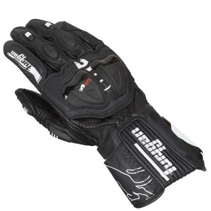 1 пара Furygan AFS19 GP PRO перчатки из натуральной кожи перчатки из углеродного волокна для гонок и мотокросса - Цвет: black