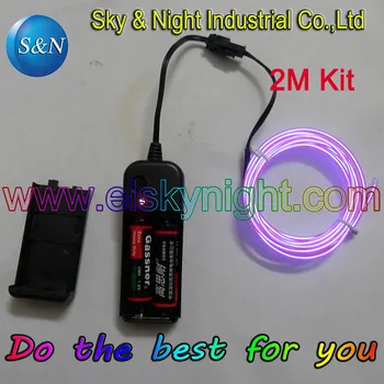 

Novelty light Purple- color DIY-2M EL Wire Tube Rope Battery Powered Flexible Neon Cold Light