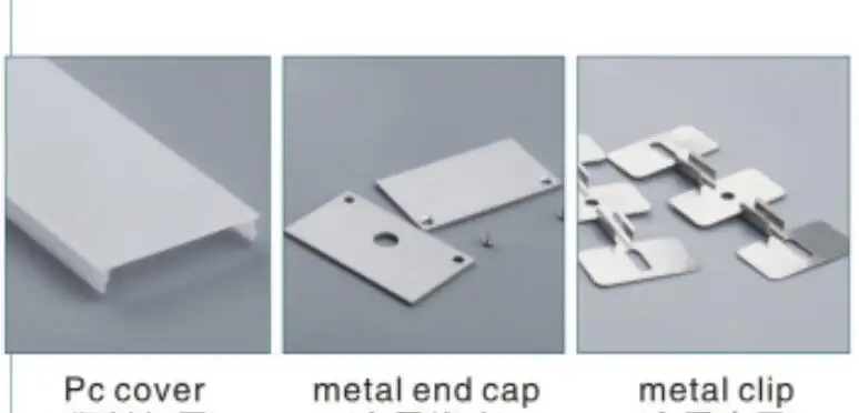 Большой размер алюминиевый профиль с молочной или прозрачной крышкой и алюминиевые заглушки 2 м/шт