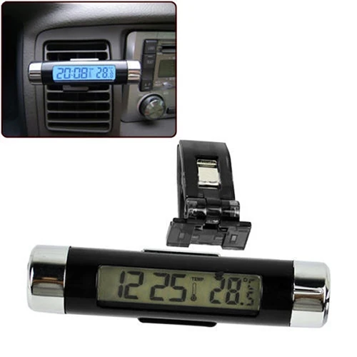 Горячая распродажа! Цифровой термометр с креплением на ЖК-дисплее автомобильные цифровые часы электронный дисплей подсветки термометры