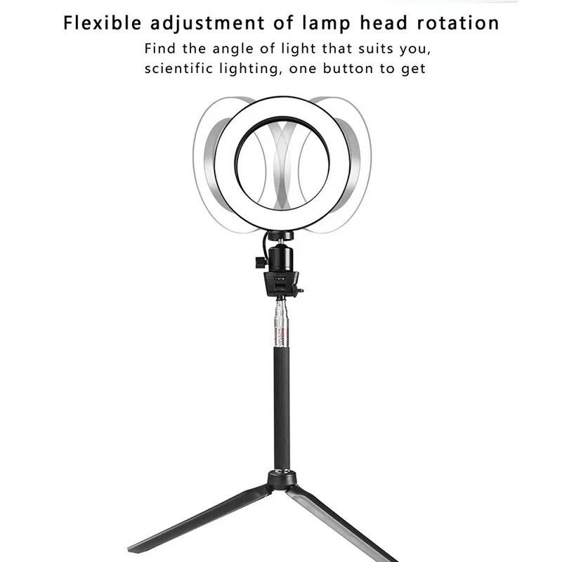 TRAVOR кольцевой светильник 8 дюймов светодиодный светильник на каждый день, 3 цвета Плавная тусклая USB разъем с Штатив для студийной фотографии selfie Ring светильник