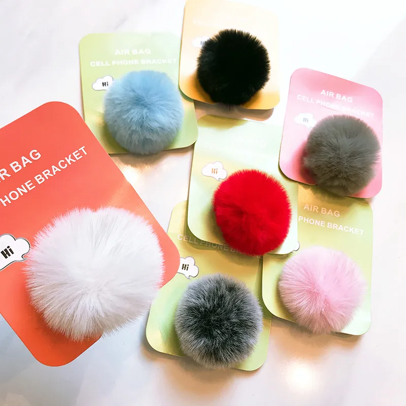 

Universal cute plush colorful cell phone holder Cartoon tablet desktop stand Ring Bracket Phone Accessori for Iphone X XS XR 8