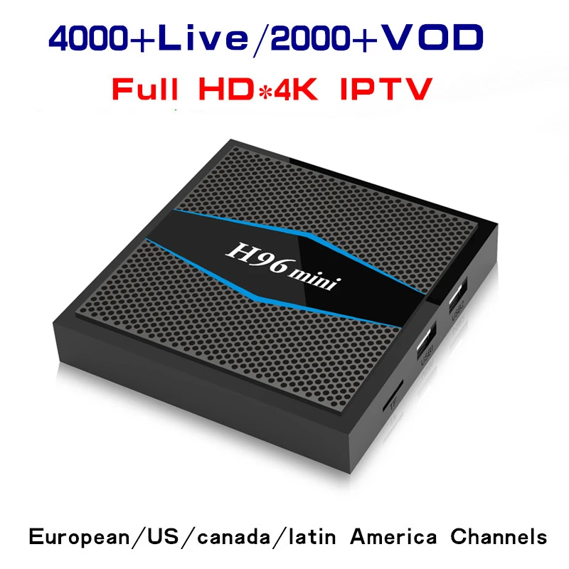 

Euroapen Arabic iptv top box H96 Mini 2GB 16GB arabic iptv channel list Smart 4K Full HD USA Canada 4000+ tv box android 7.1