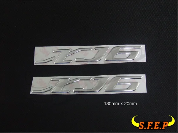 Silver Мотоциклов эмблемы Наклейка 3D XJ6 Танк колеса логотип для Yamaha XJ6 Стикеры - Цвет: Silver