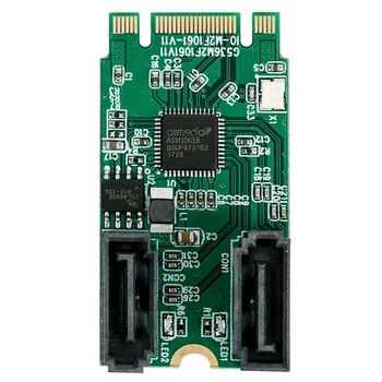 

PCI express M.2 To 2 Ports SATA 3.0 Controller RAID Card B + M key NGFF to dual 7Pin SATA 6GB SSD slots adapter Port Multiplier