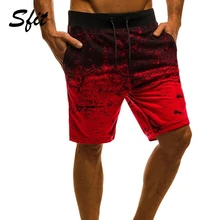 Sfit летние мужские повседневные короткие тренировочные шорты с карманами для бега, бега, фитнеса, градиента, пляжные короткие спортивные штаны
