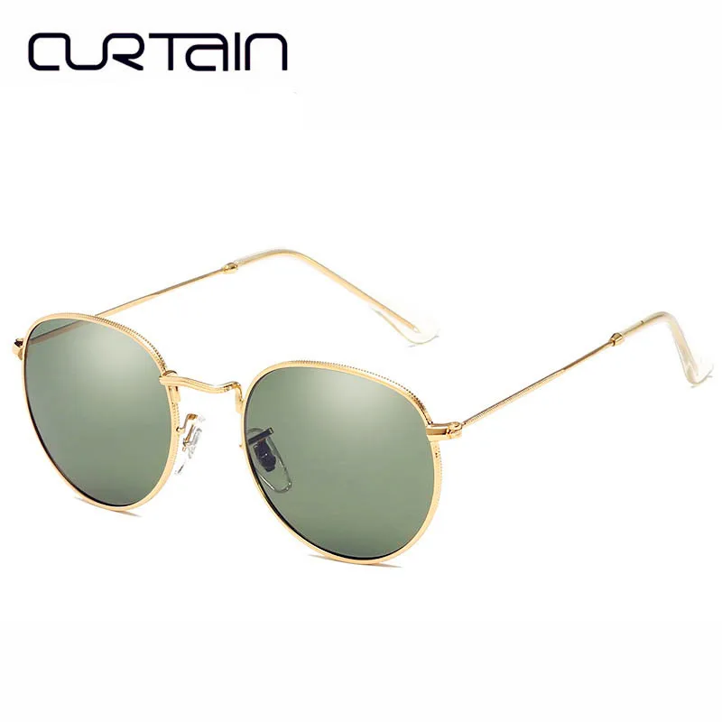 

CURTAIN Gafas de Sol New Sunglasses Women Retro Personality Sunglasses Color Film Metal Reflective Sunglasses Ladies Sun Visor