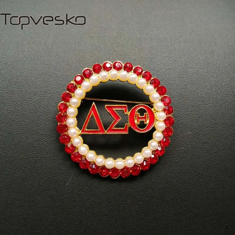 Дропшиппинг Delta Sigma Theta жемчужная булавка DST брошь ювелирные изделия - Окраска металла: Gold W  stone