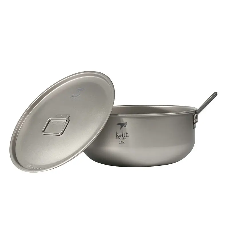 ALOCS CW-C19T 2-3 personas al aire libre Camping Cook 5 piezas con bolsa 2.2L olla 1.4L tetera 7,5 pulgadas sartén