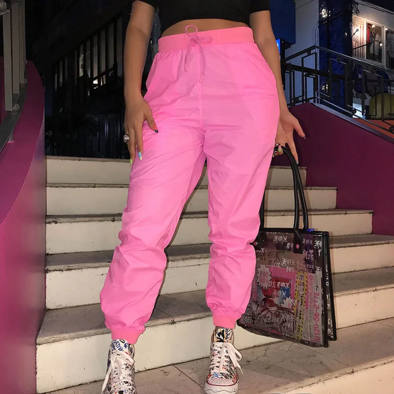 

Fluorescent Drawstring Decoration Thin Section Threaded Mouth High Quality Trousers Sports Trousers