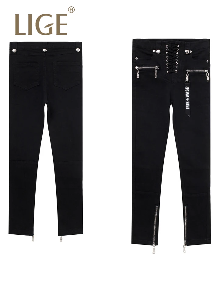 Marea Pies Pequeña Con Tridimensional Largo Cintura Slim Pantalones Las 2019 Mujeres Negro Elástico Decorativa Vaqueros Marca Frente En De Momento Un Este Lápiz La txwq6SUH