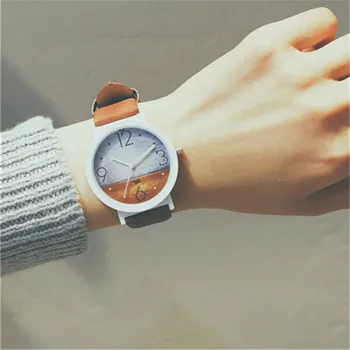 

New Fashion Men Women Watches Famous Seaside Sunset View Dial Quartz Watch Casual male Art Style Wristwatch Dress montre homme