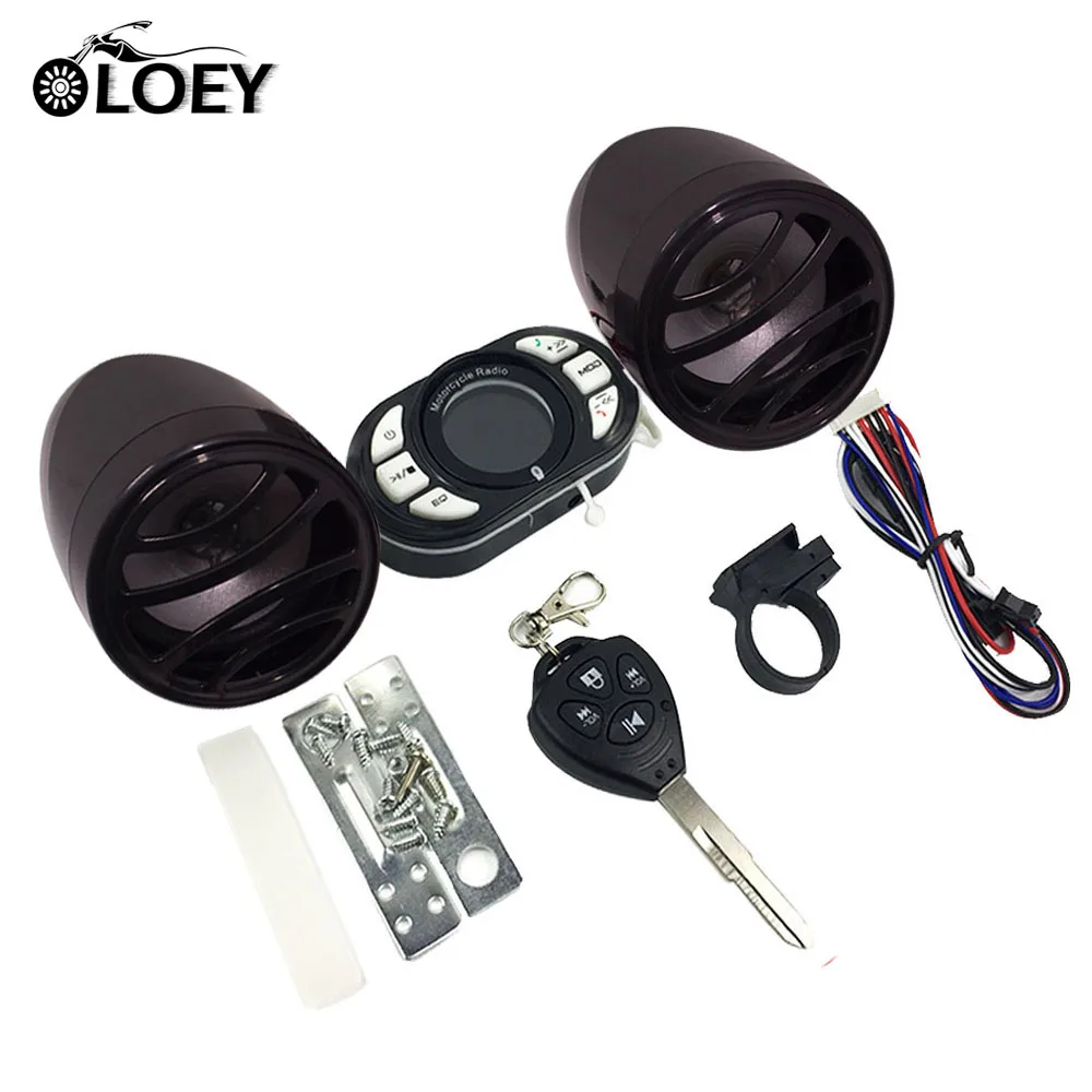 

Waterproof Motorcycle LCD Bluetooth Audio Radio Sound System Stereo Speakers MP3 Music Player Moto Security Alarm USB/TF/FM