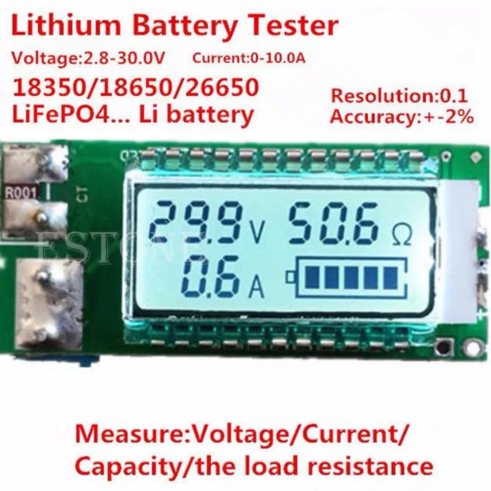 

1PC Lithium Li-ion 18650 battery tester Capacity Current Voltage Detector LCD Meter