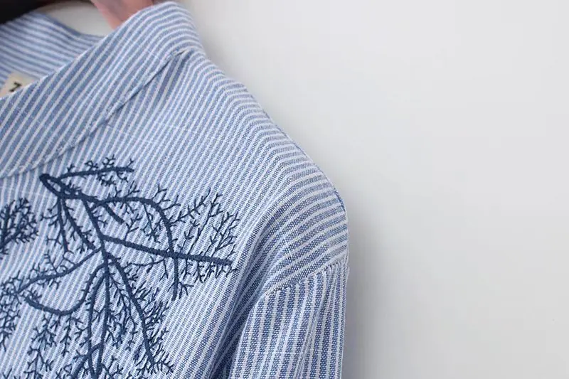 Осенняя Свободная рубашка с вышивкой больших размеров, хлопковые повседневные топы с длинными рукавами, блузка, Женская длинная рубашка большого размера 4XL