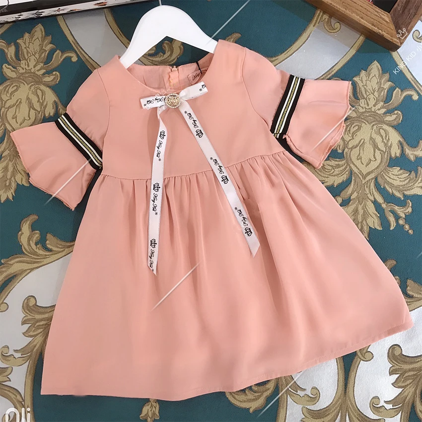 

6354 New Flare Sleeve Christmas Toddler Brand Princess Baby Girl Dress Winter Autumn Party Kid Dress For Girl Wholesale Clothes