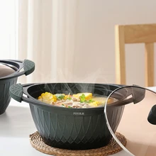 Антипригарная Кастрюля, кастрюля, медицинское каменное покрытие, поварские кастрюли с термостойкой ручкой для газовой и инкукционной плиты