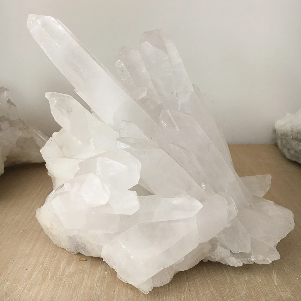 

Natural Clear Quartz Cluster Nunatak White Crystal Cluster Reiki Healing Crystal Stone Radiation Resistant Home Decoration