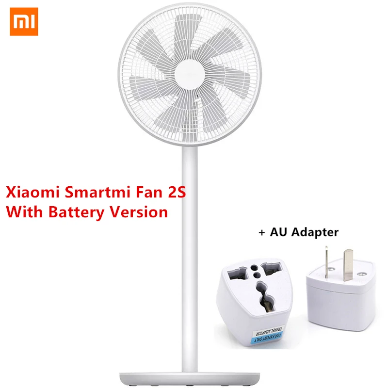 Mi jia Smart mi Fan 2/2S беспроводной умный естественный ветер DC преобразователь частоты напольный вентилятор 2800 мАч батарея mi jia приложение дистанционное управление - Цвет: With Battery AU Plug