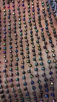 

Free shipping stock YF78#The upscale apricot color irregular bead net cloth is used for wedding dress evening dress fashionable