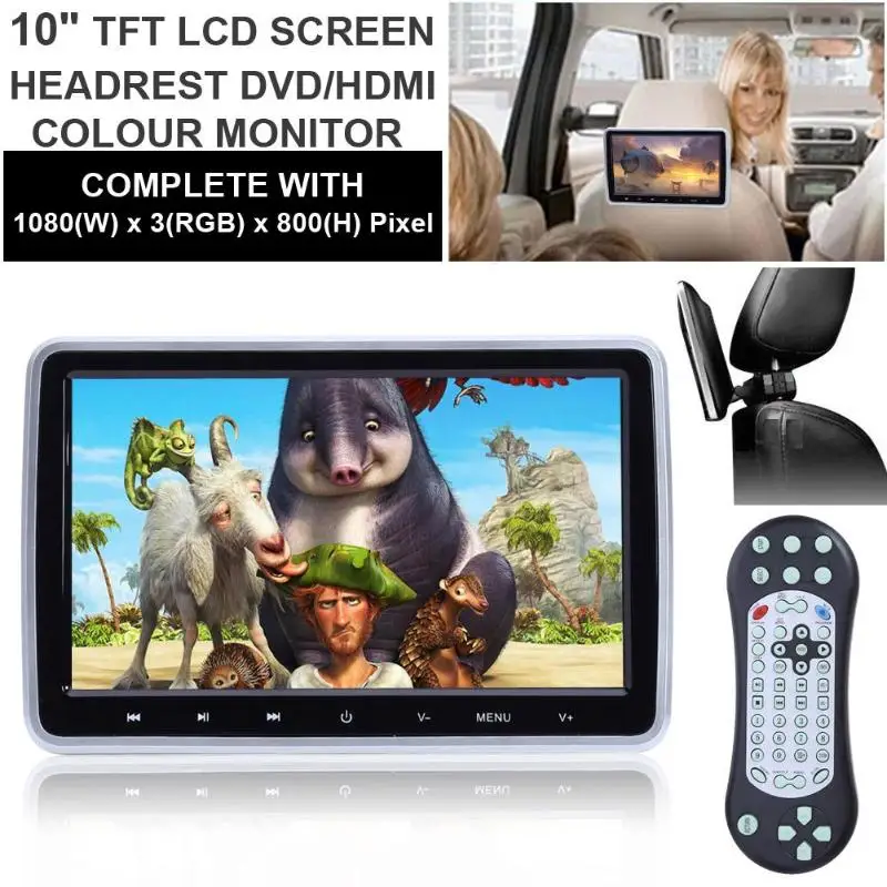 1" TFT lcd авто подголовник монитор DVD/USB/SD плеер IR/FM радио встроенный ИК динамик игры функция Pantallas Para Automovil