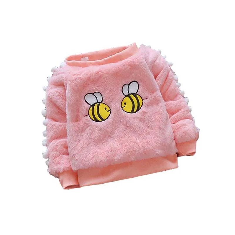 BibiCola флисовый свитер для маленьких девочек; зимняя одежда для девочек; флисовый топ с рисунком; мягкие хлопковые детские свитера; Весенняя детская одежда