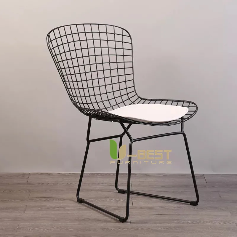 Free shipping U-BEST Replica harry bertoia stackable wire cafe tables and chairs outdoor black white golden dining chair Free shipping U-BEST Replica harry bertoia stackable wire cafe tables and chairs outdoor black white golden dining chair