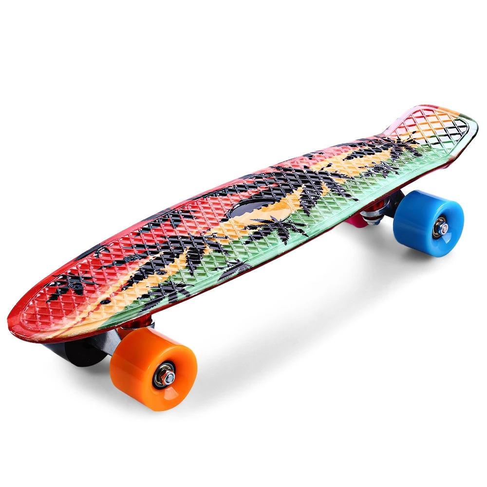 

Longboard Skateboard Printing 3D Maple Leaf Style Skate Board Complete 22 inch Retro Cruiser