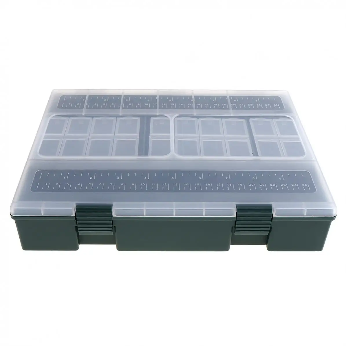 Ceny Pojemnik wędkarski o dużej pojemności z linijką wbudowany 6 oddzielnych małe pudełka idealny do wędkarstwa karpiowego