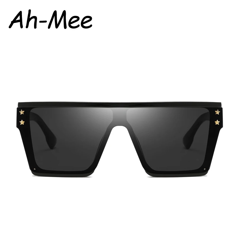

2019 Oversized Square Sunglasses Men Women Flat Top Vintage Brand Designer One Piece Gradient Lens Sun Glasses Female Shades