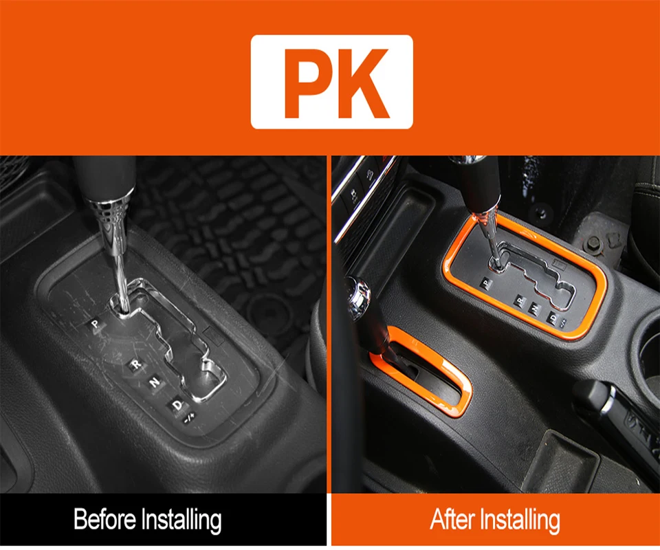 SHINEKA молдинги для интерьера ручка переключения передач размер панель украшение отделка кольцо крышка наклейки для Jeep Wrangler JK 2011+ аксессуары