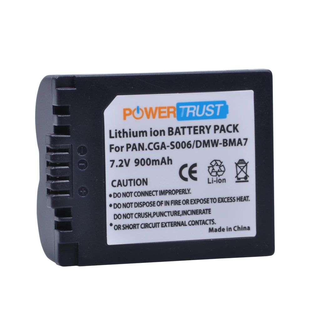 1x CGA-S006 900 мАч CGA S006E S006A S006 DMW-BMA7 Батарея+ Dual USB Зарядное устройство для цифрового фотоаппарата Panasonic DMC FZ7 FZ8 FZ18 FZ28 FZ30 FZ35