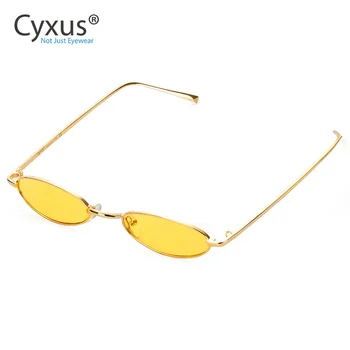 

Cyxus Retro Vintage Slender Oval Sunglasses for Women Mens Small Metal Frame Polarized Lenses Candy Colors 1999