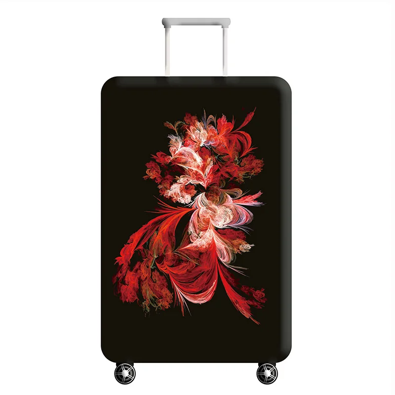 Цветочный узор багажные защитные чехлы эластичный багажный чехол подходит для 18-32 дюймов костюм чехол Аксессуары для путешествий - Цвет: A   Luggage Cover