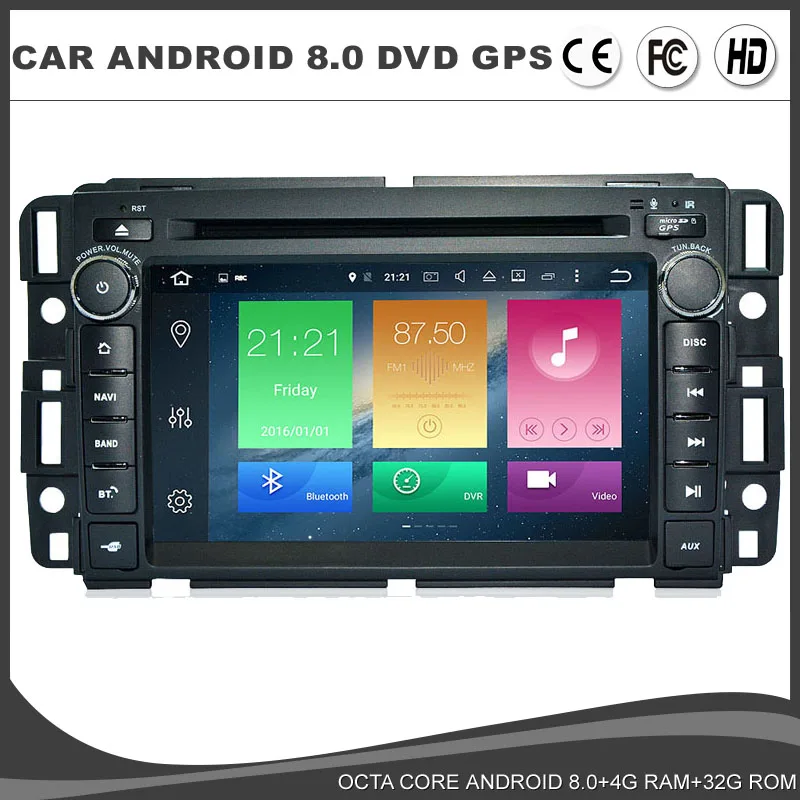 7 &quotAndroid 8 0 Восьмиядерный автомобильный DVD GPS плеер для GMC Yukon Savana Acadia Chevrolet Express