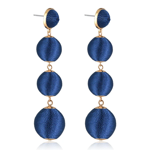 2017 New Triple Thread Ball Earrings Bon Danging Hanging 2017 New Triple Thread Ball Earrings Bon Danging Hanging Women Jewelry Statement Long Drop