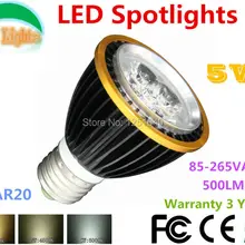 PAR20 5 Вт Светодиодный прожекторы 500LM витрина лампы 110 V 220 V светодиодный свет CE высокая Мощность светодиодный Трековый светильник 2 шт./лот