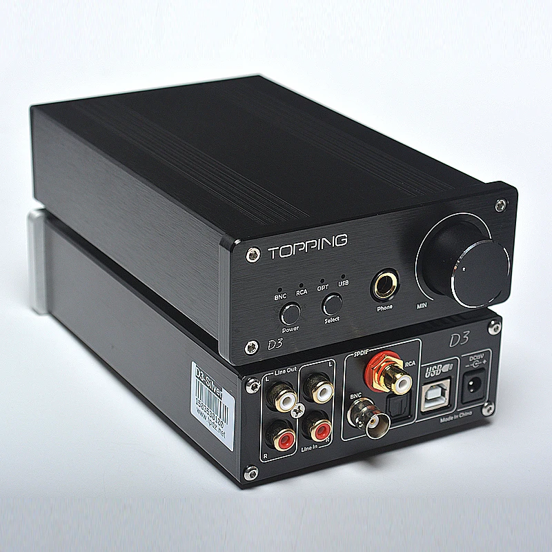 

Original Topping D3 Desktop High-performance Decoders 24Bit192kHz USB DAC Headphone Amplifier CS8416+CS4398 Supports 5 Inputs