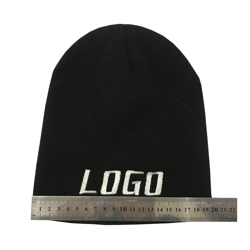 10 шт. Лыжная Шапка бини с вышивкой LogoWinter Beanie Мужская шапка Skullies с буквенным принтом на заказ Мужская зимняя одноцветная шапка