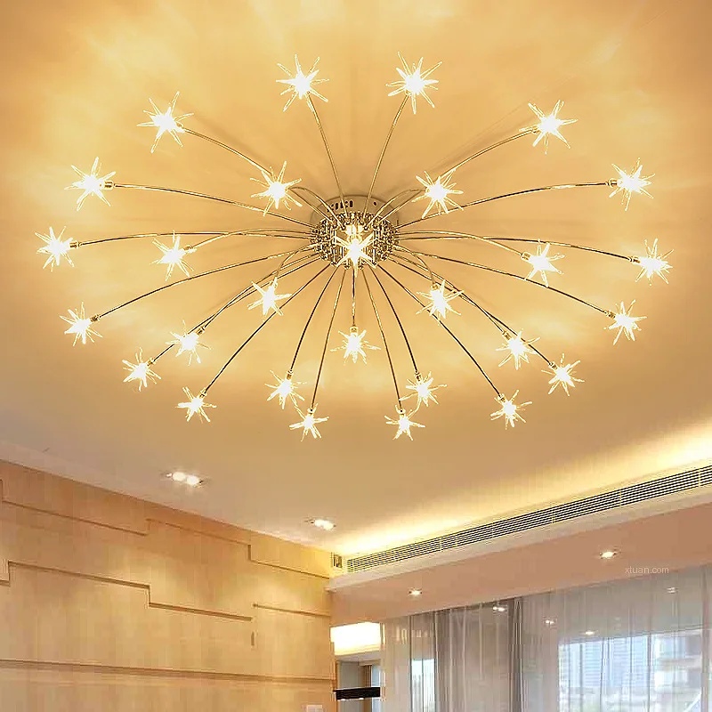 Wongshi Modern 21 28heads Sky Star Glass Iron Pendant Lamp Night