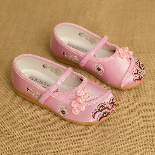 

Designer Chinese Toddler Girls Flats Slip on Loafers for Kids Princess Shoes for Girls Pink Red