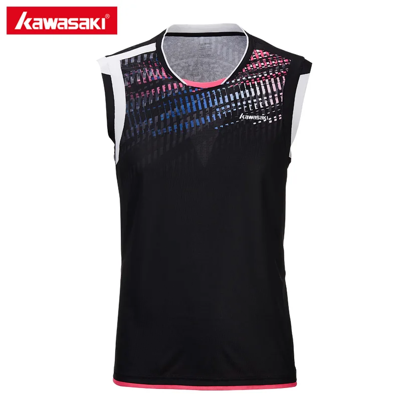 

2018 Kawasaki Brand Men Sports Shirt Sleeveless O-Neck Black T Shirt Tops Breathable Running T-shirts For Male ST-T1023