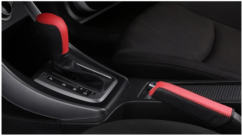 AOSRRUN украшение автомобиля кожаный ручной тормоз крышка и крышка шестерни для hyundai Elantra 2011-2013 автомобильные аксессуары