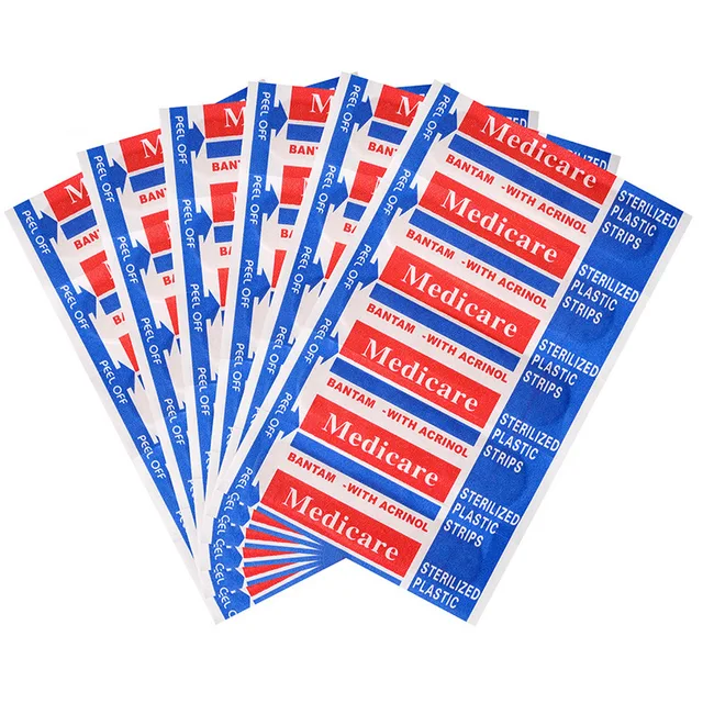 100Pcs/Box Breathable Non-woven Band-Aids Bandages Wound Plaster Home Travel First Aid Kits 4