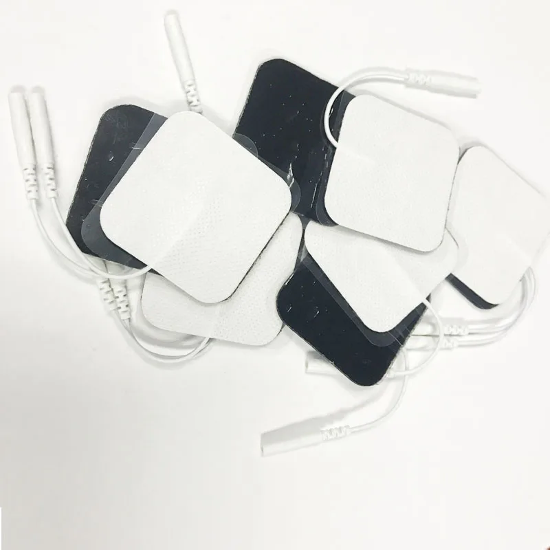 

10 Pcs Reusable Electrode Pads for Tens EMS Unit with 2mm Connector for Slimming Massage Digital Therapy Machine Massager 5x5cm