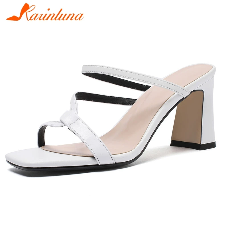 

KARINLUNA Fashion Genuine Leather Women Shoes Plus Size 33-43 Summer Gladiator Sandals Shoes Woman