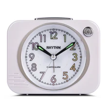 RHYTHM Brand Mechanical Bell Alarm Snooze Night Light Super Silky Move Clocks ABS Plastic Case Bedroom