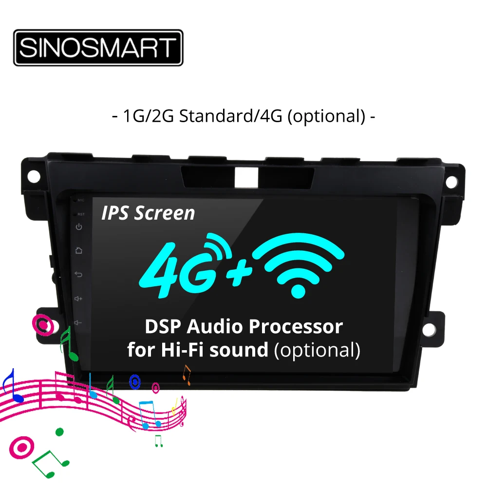 

SINOSMART Support BOSE System/4G SIM Card DSP Car Audio GPS Navigation Player for Mazda CX-7 CX7 2007 2008-2014 2.5D IPS/QLED